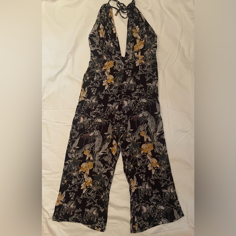 Free people backless mid calf romper